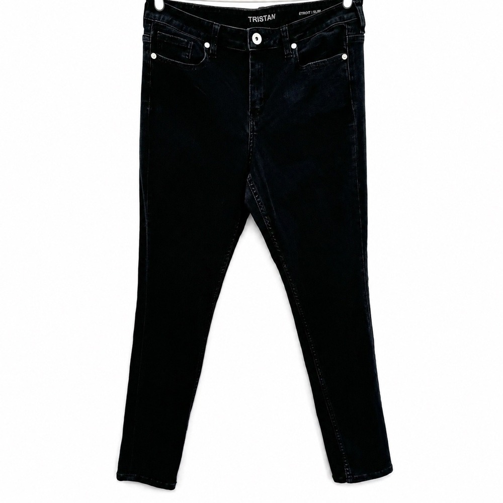 Tristan Black Jeans Slim Urban Straight Silhouette Size 12‎